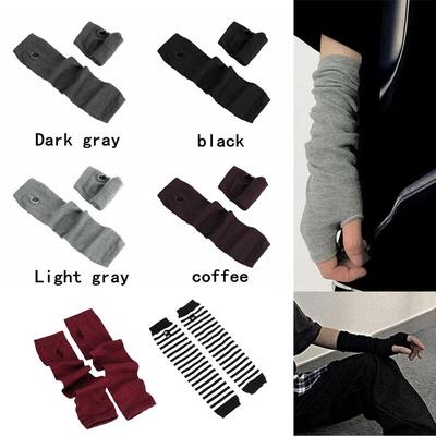 Neu! Lange Handschuhe Hip Hop Elastische Gestrickte Fäustlinge Arm Fingerlose Handschuhe Weiche Winter Warme Handschuhe Anime