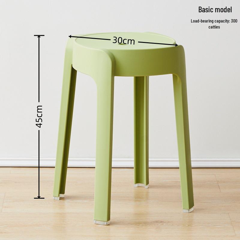 Modern Minimalist Stackable Plastic Stool – Sturdy, Durable, and Thickened Design for Home or Restaurant Use