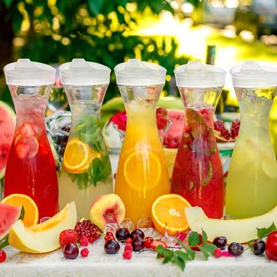 1/3pcs Large Capacity Water Jug Beverage Juice Container With Lid for Cold Drinks Fridge Plastic Water Pot Home Iced Tea Kettle