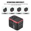Universal Travel Adapter Plug 4 USB Ports Type C Sockets Converter for (Red)