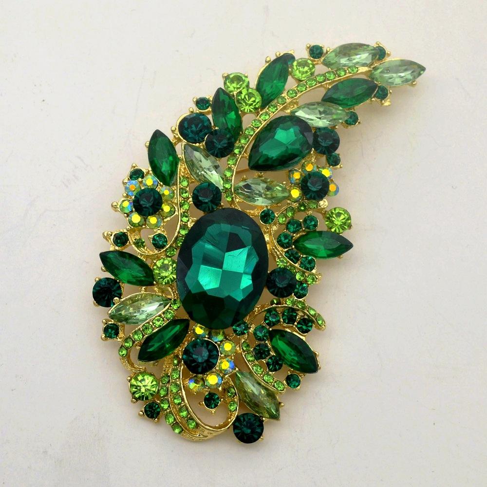 Luxury Full Crystal Exaggerated Broocch Badges For Women Men Elegant Rhinestone Waterdrop Pin  Lady Clothing Coat Corsages