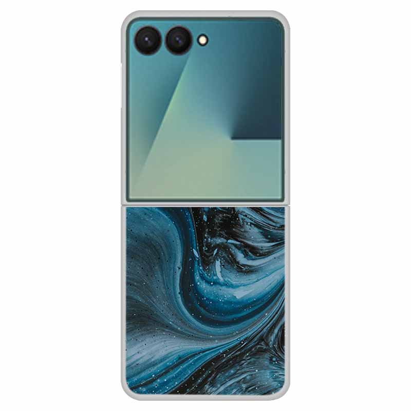 Marble Case For Samsung Z Flip7 Transparent Hard PC Plastic Cover Shockproof Coque for Samsung Galaxy Z Flip 7 5G Funda Zflip7