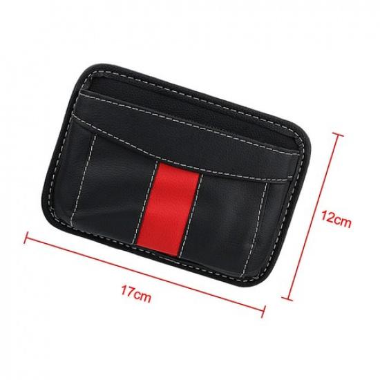 Car Interior Phone Holder PU Leather Pocket Storage Bag Organizer Accessories