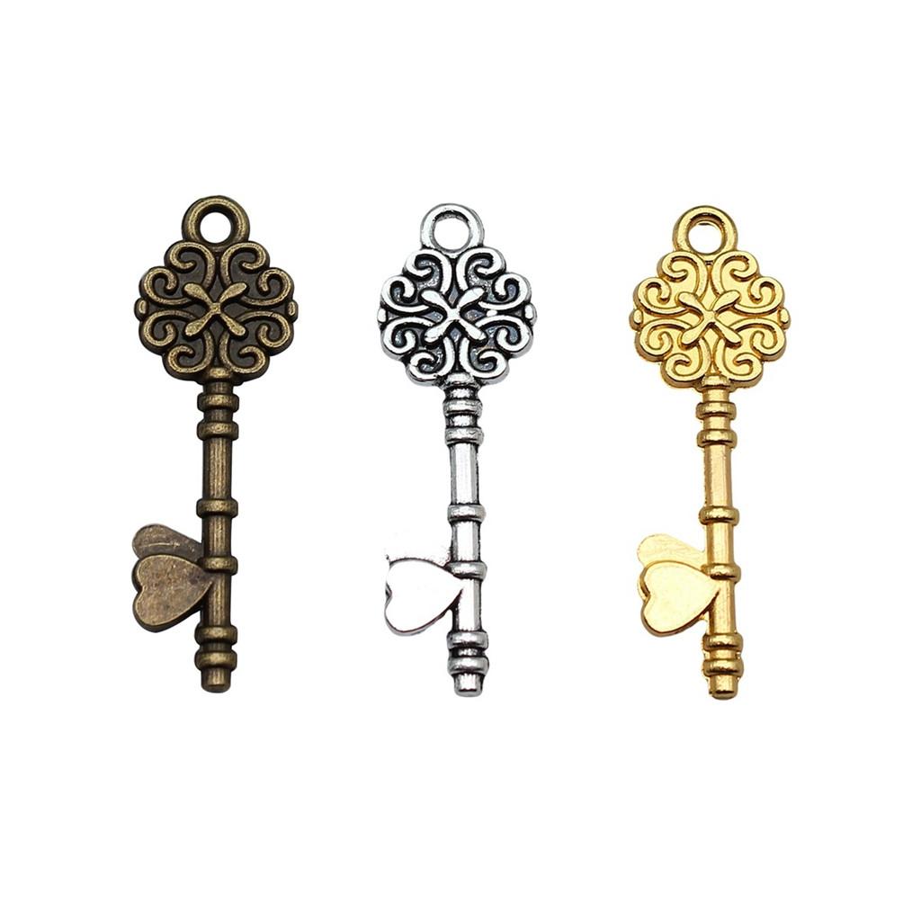 Key Charms Multi Color Alloy Locks Pendants For Romantic Themed Jewelry