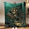 Game Derivative Bioshock Rapture Throw Soft Coral Fleece Blanket 310gsm Fluffy Warm Throw for Sofa Bed Couch Bedroom Decor