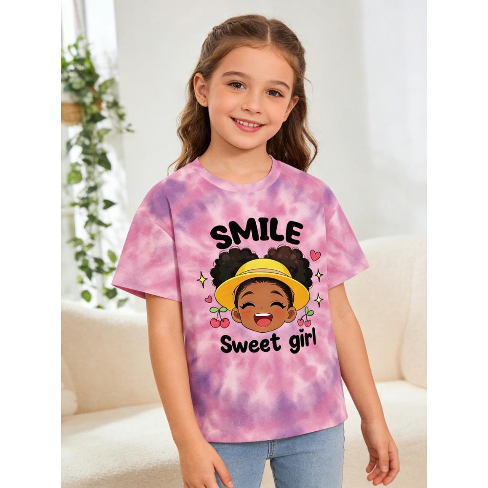 

Детская футболка с мягким принтом тай-дай, милый рисунок, мягкая ткань 110