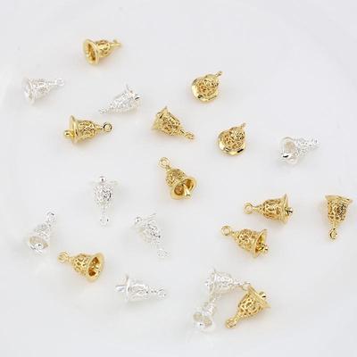 18k Bakır Kaplama İçi Boş Çan Rüzgar Çanı Kolye Ucu Kendin Yap Küpeler, Başlık, Saç Tokası ve Takı Aksesuarları için (9x15mm)