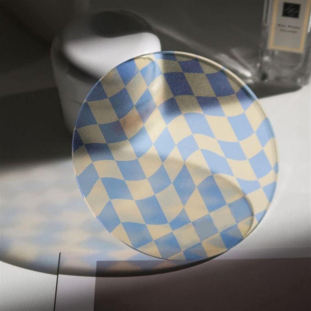Non-Slip Checkerboard Acrylic Coaster Heat Insulation Drinks Placemat Simple Bowl Pad  Table
