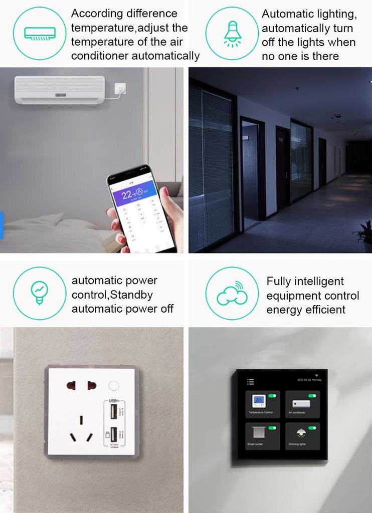 TUYA 4" Smart Living Doodle: Multifunctional Control Screen with Alexa Voice Support.