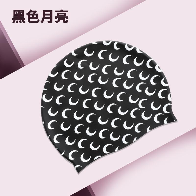 Cartoon Pattern Swimming Cap Does Not Restrain the Head Men's Swimming Hat Long Hair Ear Protection Silicone Adult Fashion Large