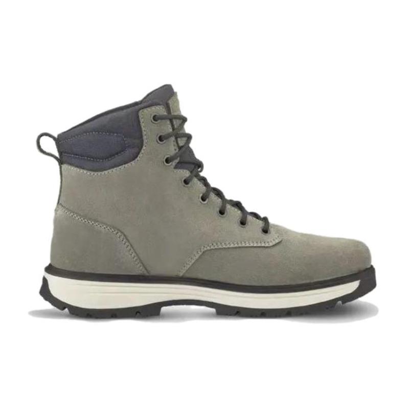 DECATHLON SH500 Round Toe Warm Waterproof Leather Hiking Abrasion Breathable High Top Outdoor Functional Shoes Men's Grey