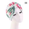 Solid Color Women Elastic Cotton Fold Turban Hat Soft Bonnet Muslim Hijab Ladies Head Wrap Warm Beanies Chemo Hat