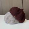 Metal Letter Mark Beret Female Versatile Face Small Bud Hat Casual Literary And Artistic Painter Hat