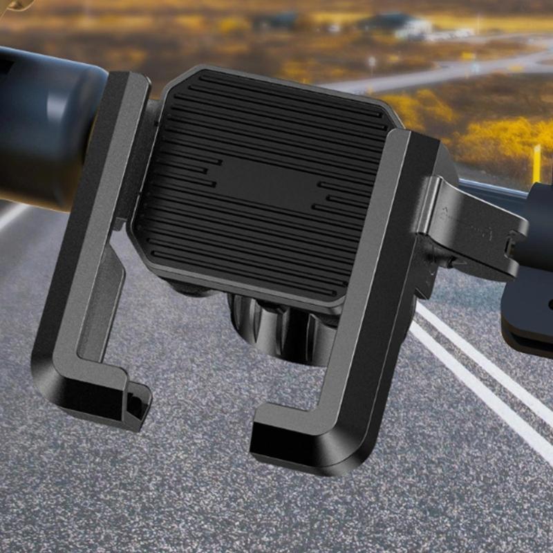 Universal Bike Phone Holder Adjustable 360 Degrees Aluminum Motorcycle Phone Stand for Smooth Photography On Rough Roads
