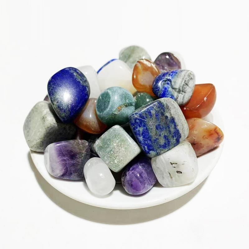 Natural Crystal Exquisite Fish Tank and Flower Pot Decoration Graceful Crystal Gravel Colorful Rolling Stone
