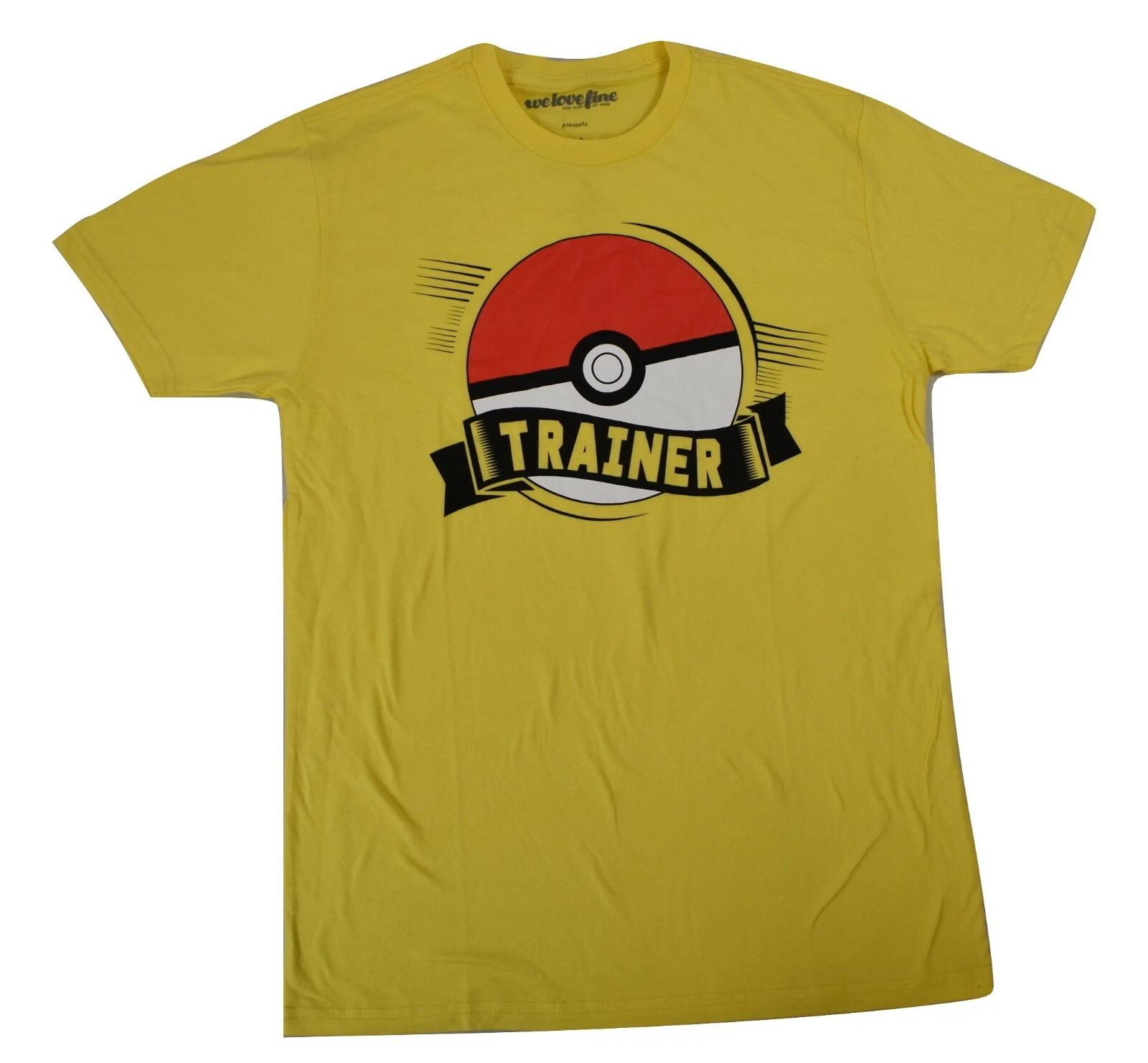 Pokemon Mens Yellow Trainer Ball Tee Shirt New M 3XL