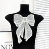 Stylish Bowknot Wool Embroidered Beaded Applique Corsage Flower Collar