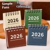 2025-2026 Mini Simple Calendar Small Desk Calendar Creative Coil Calendar Planner Desktop Decoration Office Stationery