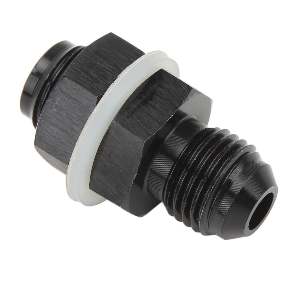 Fuel Cell Bulkhead Fitting with PTFE Washer Black Anodized 6061‑T6 Aluminum Alloy Connector for Most Fluid