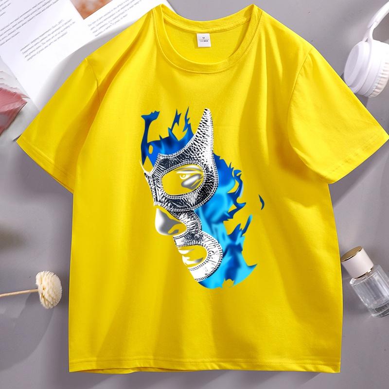 Cotton Mexican Wrestler Demon-Blue Tshirt Men's Designer Cotton T Shirt Cool Comfortable Short Sleeve T-shirt Male Clothes Tops