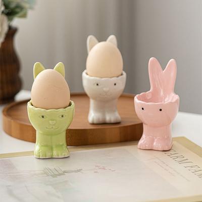 1 Stück Osterhase Keramik Frühstücksei Becher Minimalistisch Haus Wohnzimmer Schreibtisch Dekor Ornament Tier Eierhalter