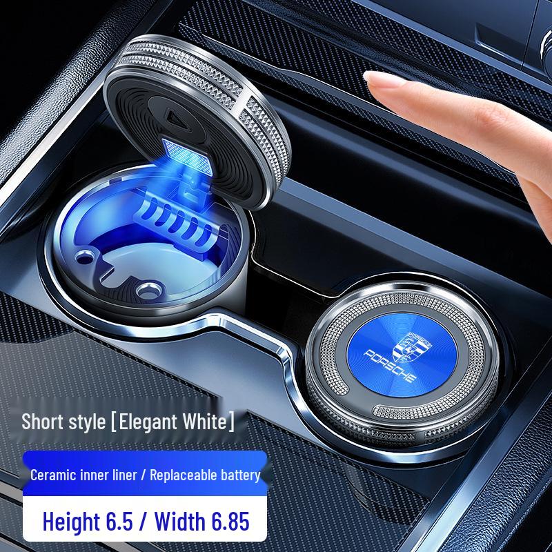 Compatible Porsche Ashtray with Lid for Macan, Cayenne, Panamera, and 718 Models.
