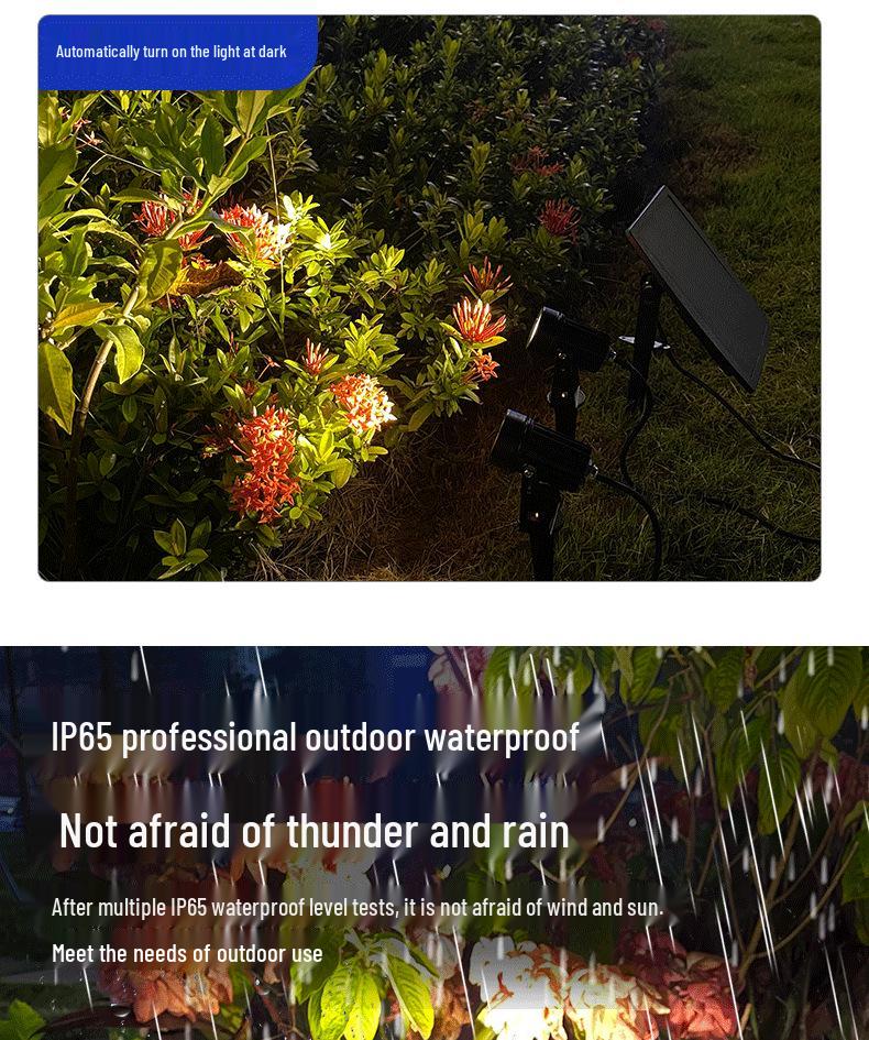 Dual Solar LED Lawn Spotlights with Light Control for Outdoor Gardens