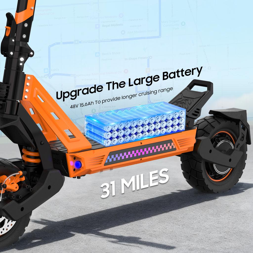 Tufront E3 Pro Versand Europa Hinterradnabe Einzelantrieb Leistung 20Ah Akku Robuste Geländetauglichkeit Faltbarer Elektroroller