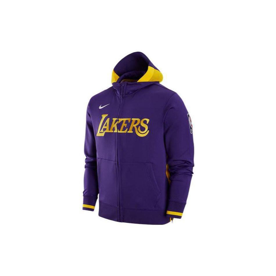 Nike NBA Los Angeles Lakers Logo Zipped Hooded Jacket Purple DR2084-504 S