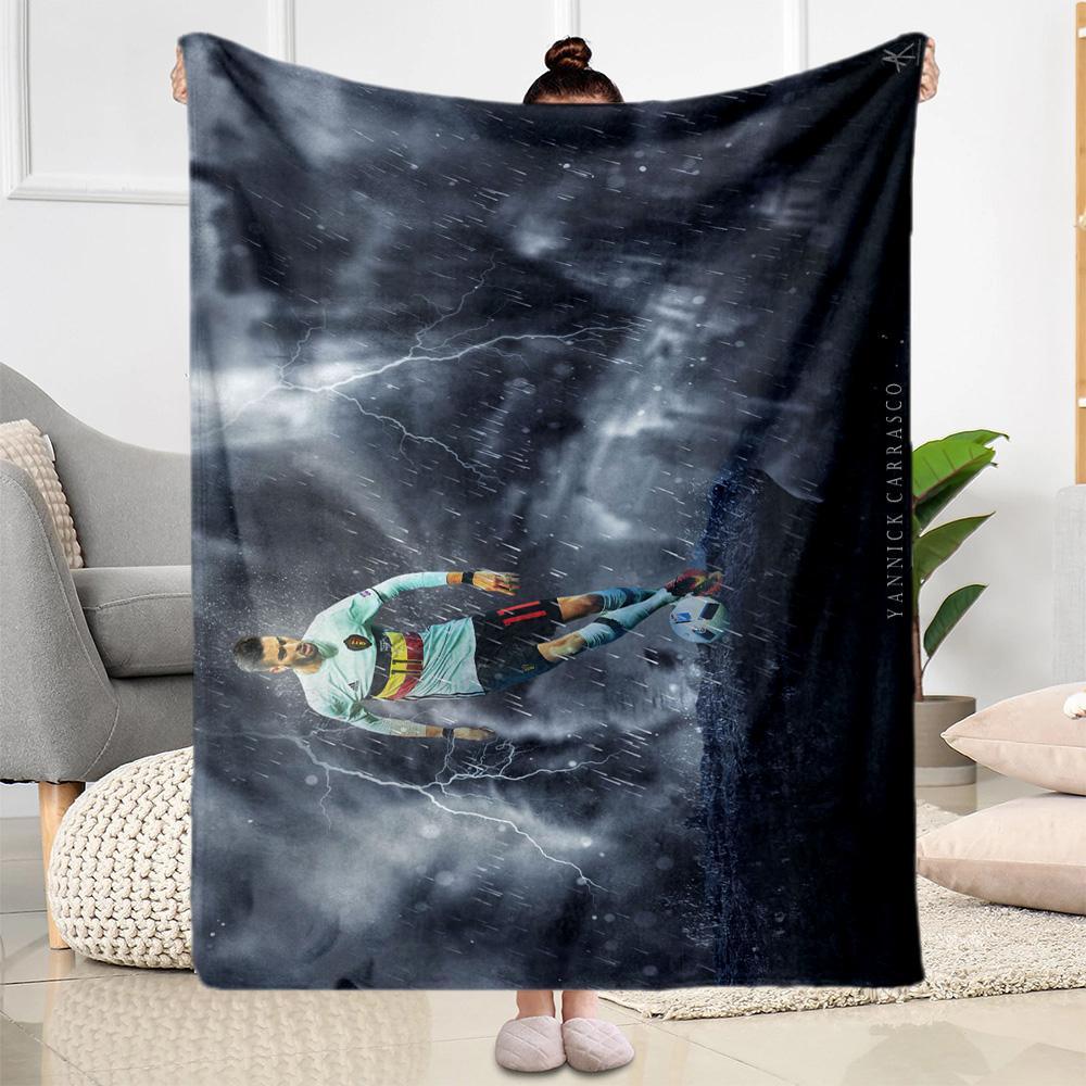 Goalkeeper Saves Ball. Blanket Durable Comfort Perfect for Livingroom Seaside Bed All-Season Use Playful Design Gifts For Family Or Friends