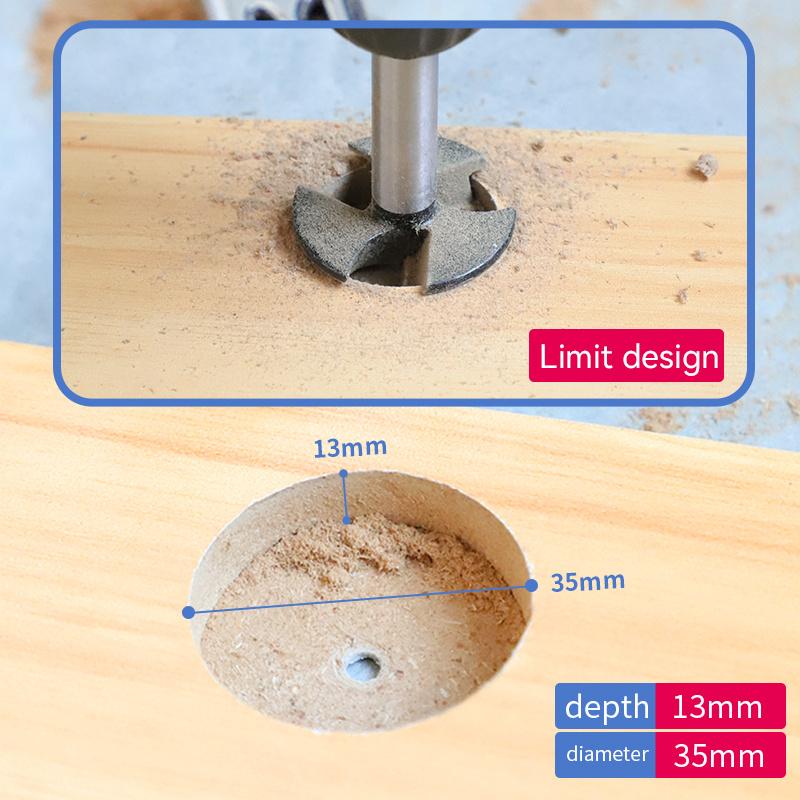 Three-blade Hinge Hole Opener 35mm Woodworking Door Cabinet Desktop Plank wood Hinge Hole Puncher Locator