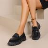 Fashion New patent leather low-top thick-soled loafers for women, British-style small leather shoes, retro one-step loafers