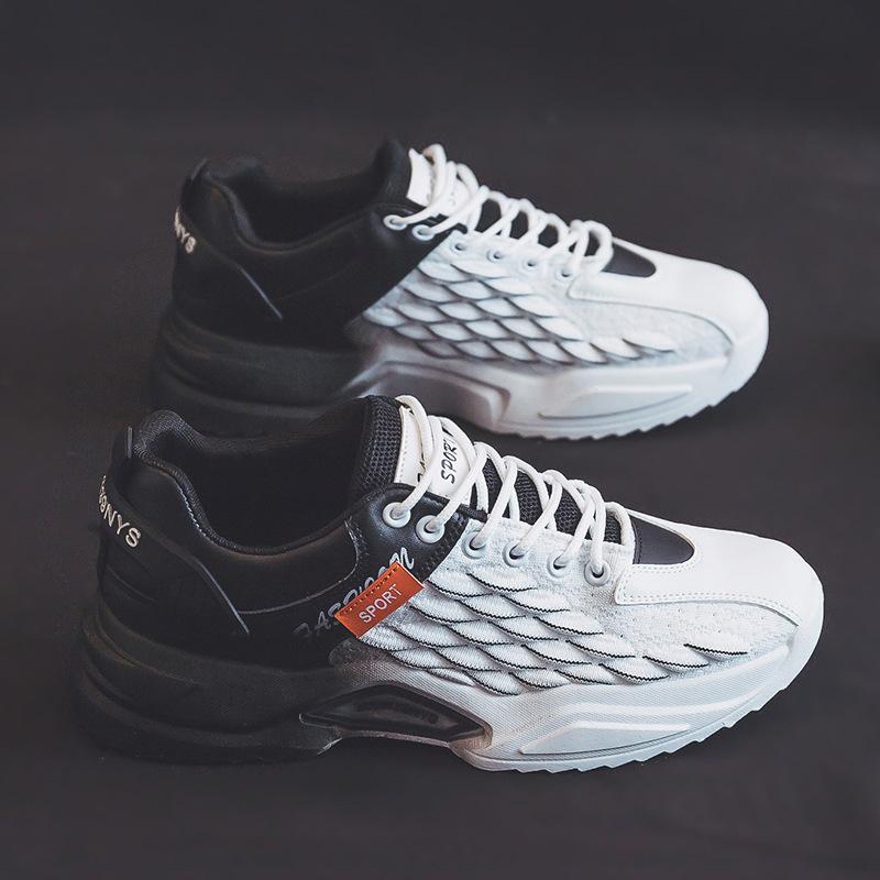 

2024 весна новинка инс досуг спорт папа маленькие белые приливные туфли тренд дышащие сетчатые туфли мужская обувь универсальные кеды 44