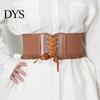 Women Wide Belt Corset Waist for Lace Up Tied Waspie Trendy Elastic Dresses Halloween Pirate Costume Accessory Retro Design