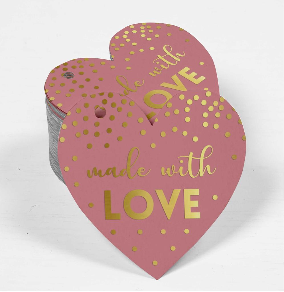 Inkdotpot Gold Foil Paper Hang Tags Made With Love Wedding Favor Tags 100