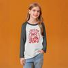 Kids' Fashionable Comfortable Christmas Print Neck Pullover Long Sleeve Top
