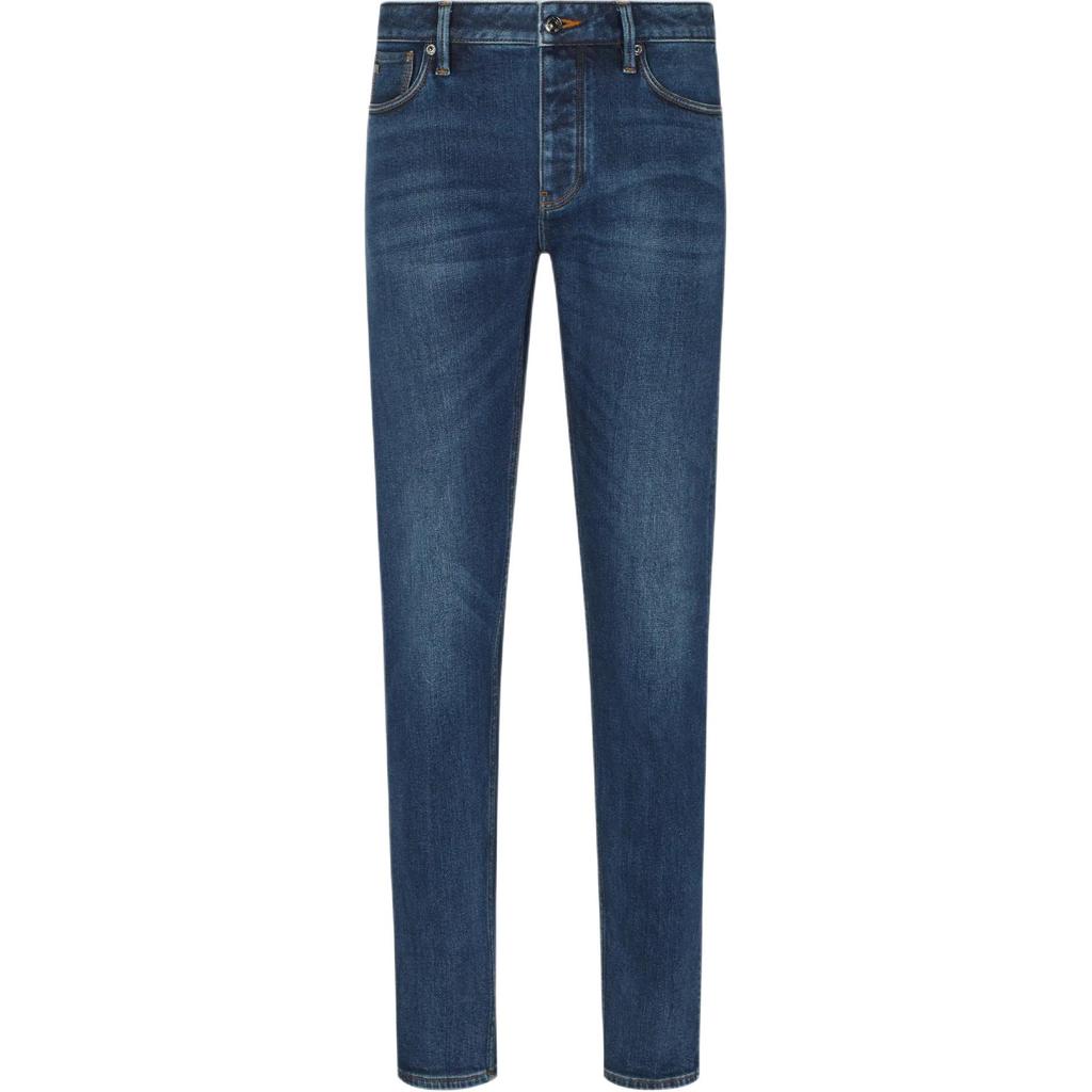 Emporio Armani Asv J75 Slim-fit Jeans In Stone-washed Brushed Stretch Denim EM000668-AF17810-MB001