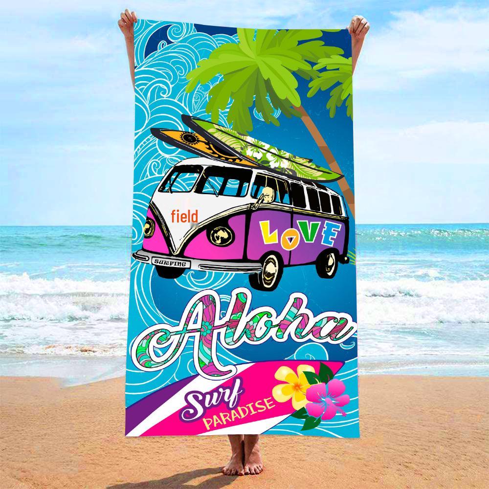 Customizable Large Microfiber Surfing and Beach Towel - Absorbent and Quick-Dry for Adults