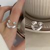 Smiley Heart Adjustable Finger Ring Women Decoration Jewelry Gift Ornaments