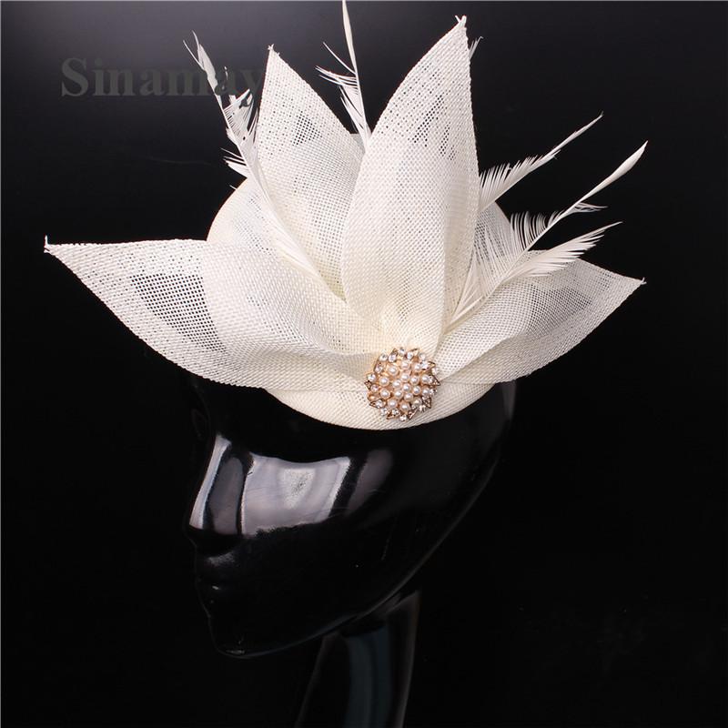

Vintage European And American Bridal Wedding Headwear Fashion Feather Flower Mesh Banquet Party Top Hat