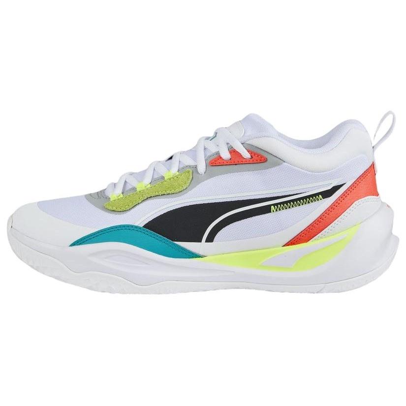 PUMA Playmaker Pro  White Fiery Coral Lime  Men s 377572-02 EU 45