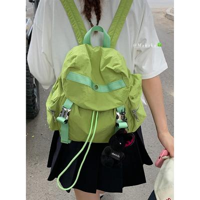 Lässiger Rucksack aus Nylongewebe für Damen, 2025 neue Mode, College-Stil, einfacher Rucksack, großes Fassungsvermögen, Schultasche für Studenten