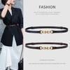 Women's Strap Belt Skirt Accessories Cowhide Two-layer Cowhide Belt Pair Elliptical Buckle Smooth Plate Buttonhole Women's Strap