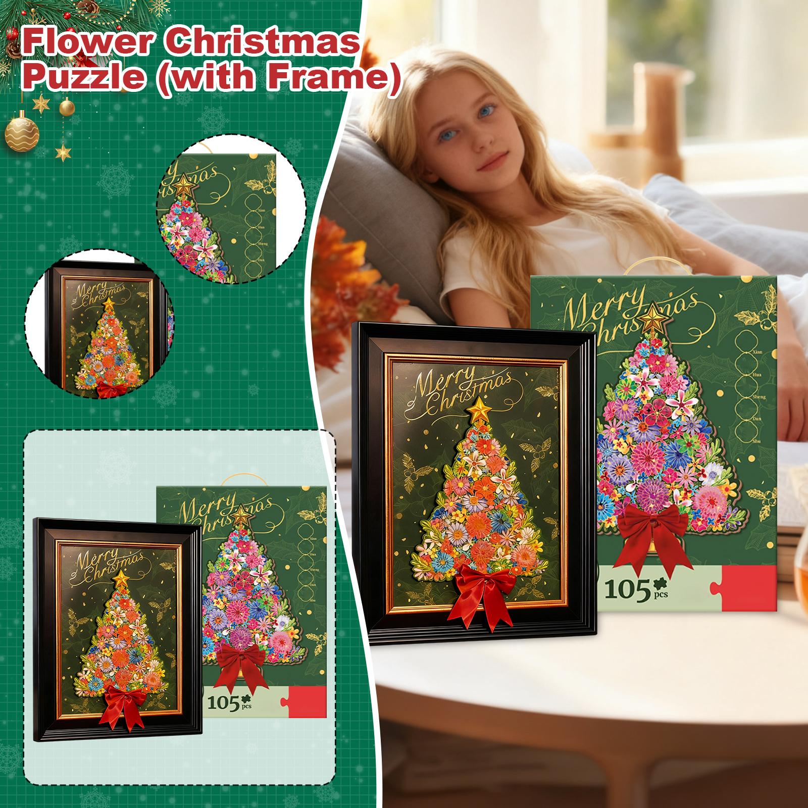 

Unique Flower Christmas Tree Puzzle: Unlock The Aesthetics Of Christmas Floral Art In The Puzzle And Create An Artistic Festive Atmosphere. One Size