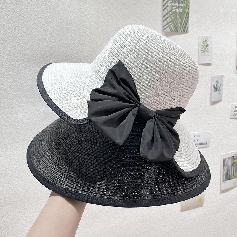 Women's Straw Hat Summer Sun Hat Beach Vacation Large Eave Face Shading Sun Hat Sun Protection Grass Woven Hat