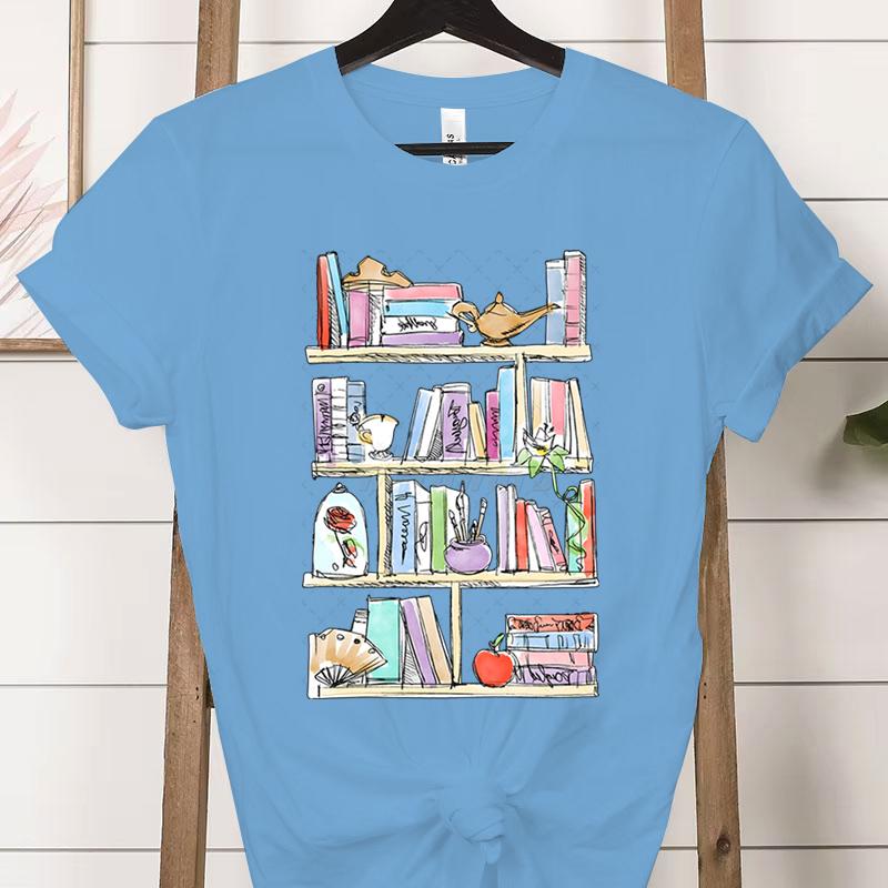 Retro Comfort Funny Reading Tshirts Gift for Book Lover Short Sleeve Tshirt Retro Bookworm Soft Tee Women Bookish Casual Tops