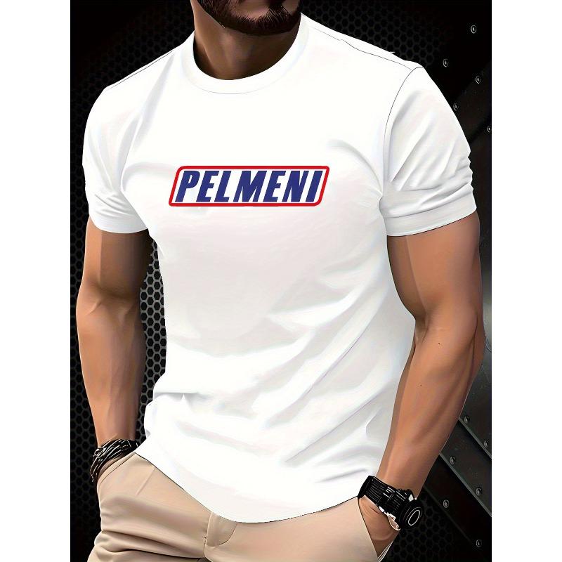 European sizes Men'S Navy Blue Pelmeni Graphic T-Shirt - Russian Cuisine Inspired Casual Tee, Lightweight Summer Shirt