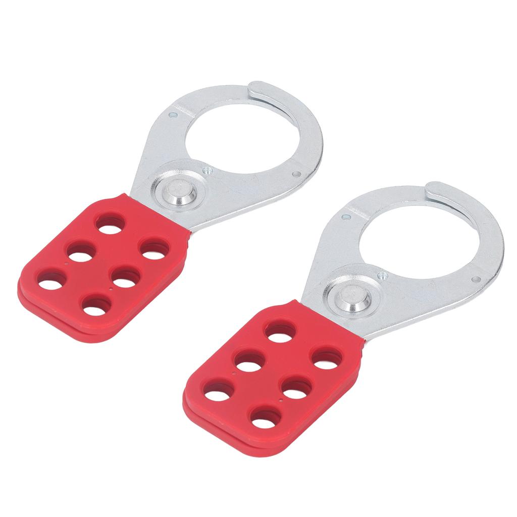 2PCS Safety Tag Out Hasp 1.5 Inch Industrial 6 Hole Galvanized Steel Lockout Hasp