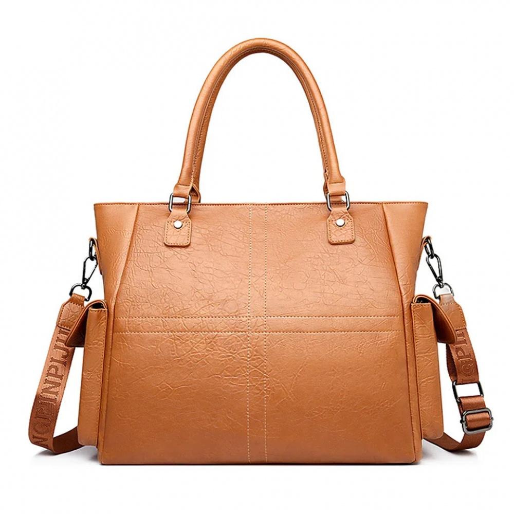Women Casual Top-Handle Tote Bags High Quality Soft Leather Handbags Retro Luxury Shoulder Bag Ladies Large Crossbody Bags