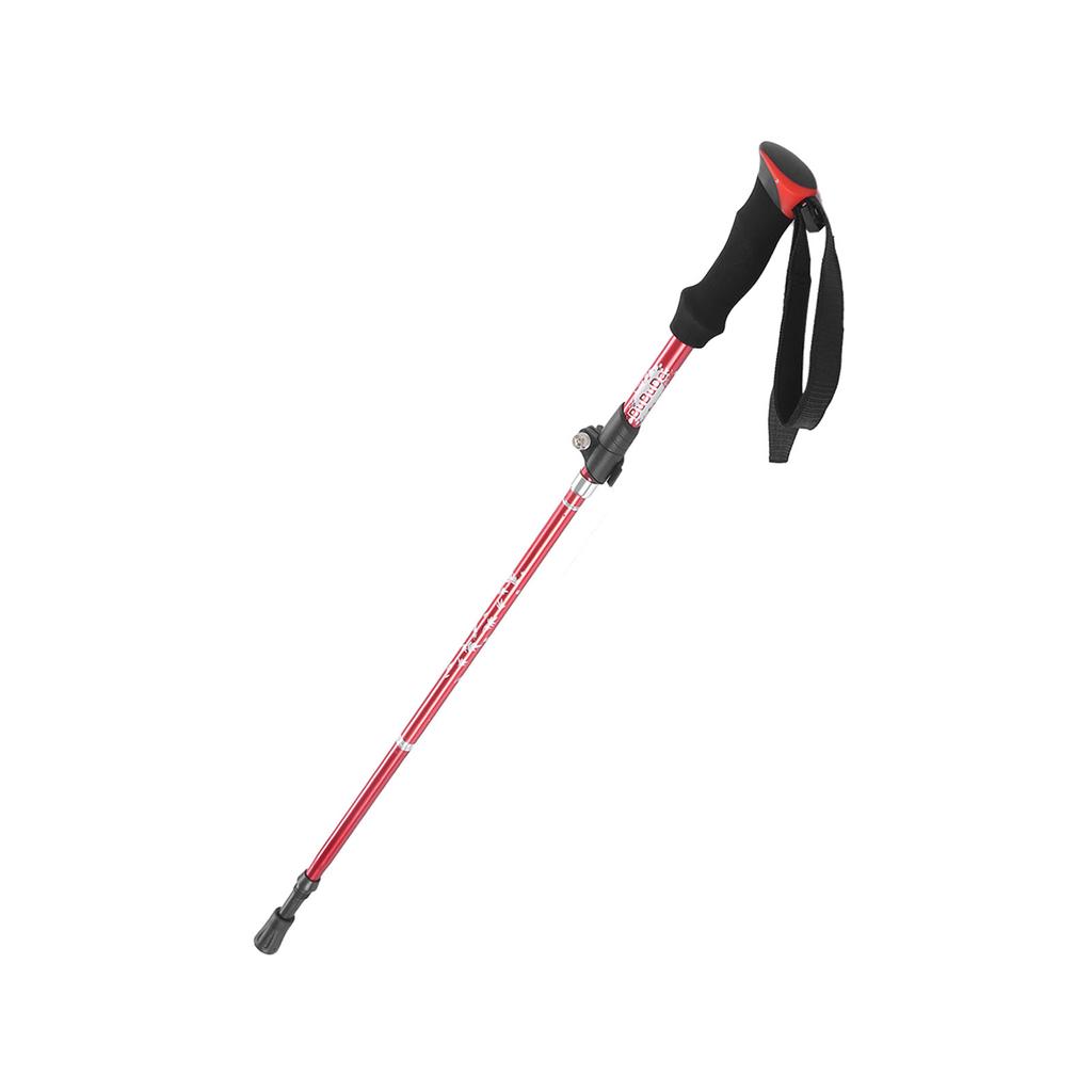 Aluminium Alloy Trekking Poles 5 Sections Collapsible Hiking Walking Climbing Sticks with Mud HoldersRed